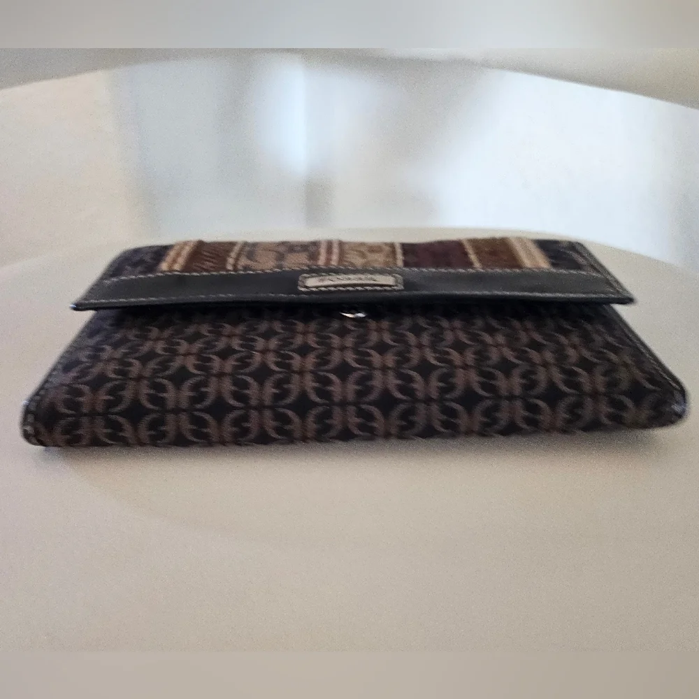 Fossil Brown Multi-Strip Patterned Wallet - Picture 7 of 12